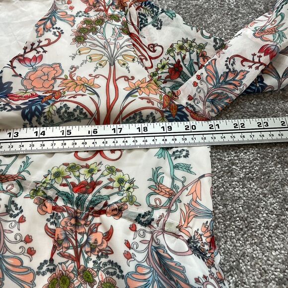 Emmer & Oat Dress Womens Large White Floral Allover Boho Long Sleeve Midi Ladies - Picture 12 of 12